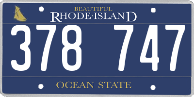 RI license plate 378747