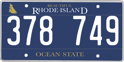 RI license plate 378749