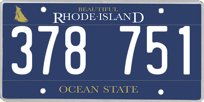 RI license plate 378751