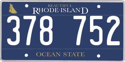 RI license plate 378752