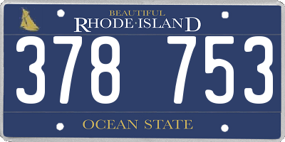 RI license plate 378753