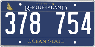 RI license plate 378754