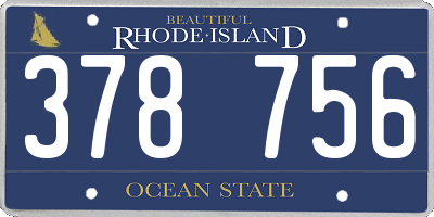 RI license plate 378756