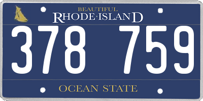 RI license plate 378759