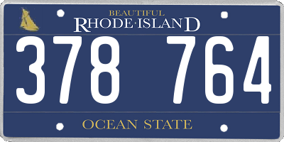 RI license plate 378764