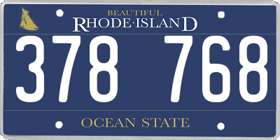 RI license plate 378768