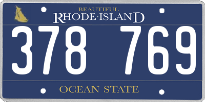RI license plate 378769