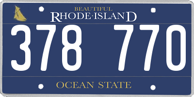 RI license plate 378770
