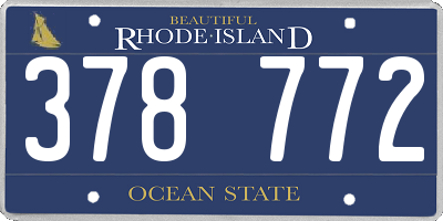 RI license plate 378772