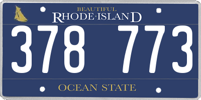 RI license plate 378773