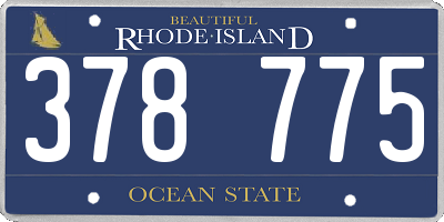 RI license plate 378775