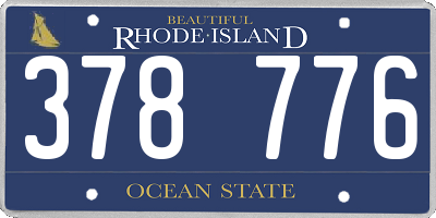RI license plate 378776
