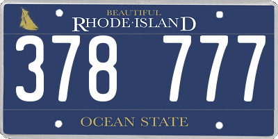 RI license plate 378777