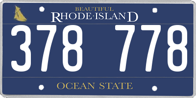 RI license plate 378778