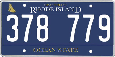 RI license plate 378779