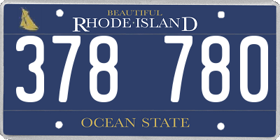 RI license plate 378780