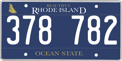 RI license plate 378782