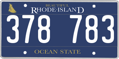RI license plate 378783