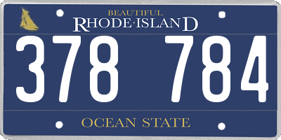 RI license plate 378784