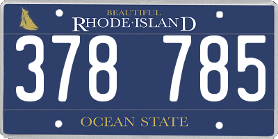 RI license plate 378785