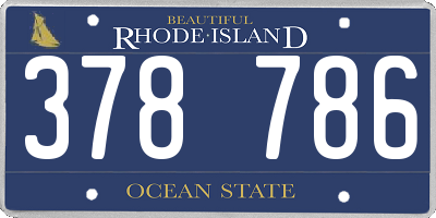 RI license plate 378786