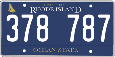 RI license plate 378787