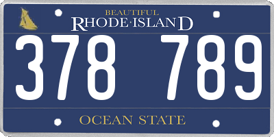 RI license plate 378789