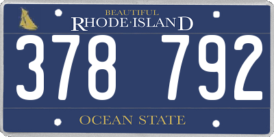 RI license plate 378792
