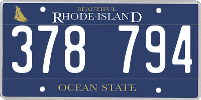 RI license plate 378794