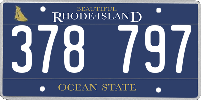 RI license plate 378797
