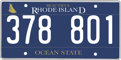 RI license plate 378801