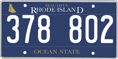 RI license plate 378802