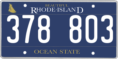 RI license plate 378803