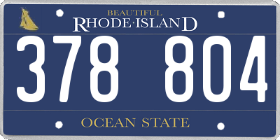 RI license plate 378804