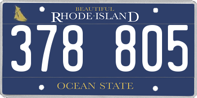 RI license plate 378805