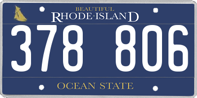 RI license plate 378806