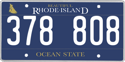 RI license plate 378808