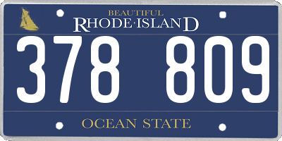 RI license plate 378809