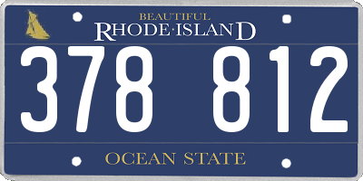 RI license plate 378812