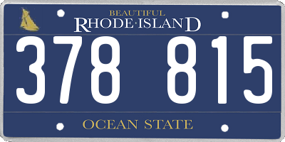 RI license plate 378815