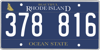 RI license plate 378816
