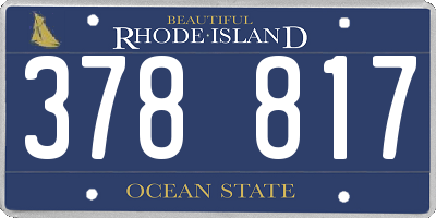 RI license plate 378817