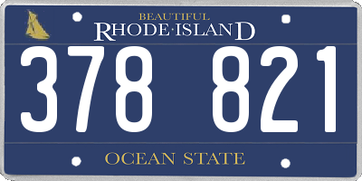 RI license plate 378821