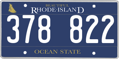 RI license plate 378822