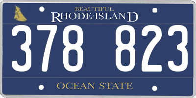 RI license plate 378823