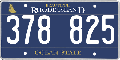 RI license plate 378825