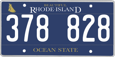 RI license plate 378828