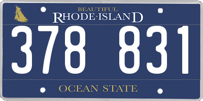 RI license plate 378831