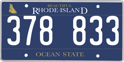 RI license plate 378833