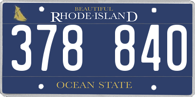RI license plate 378840